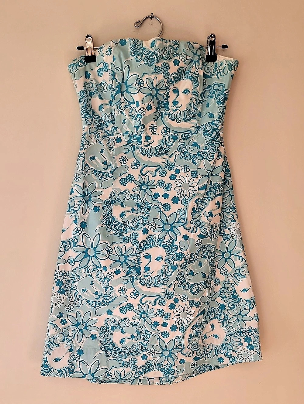 Lilly Pulitzer Franco Strapless Dress Blue & White Size 6